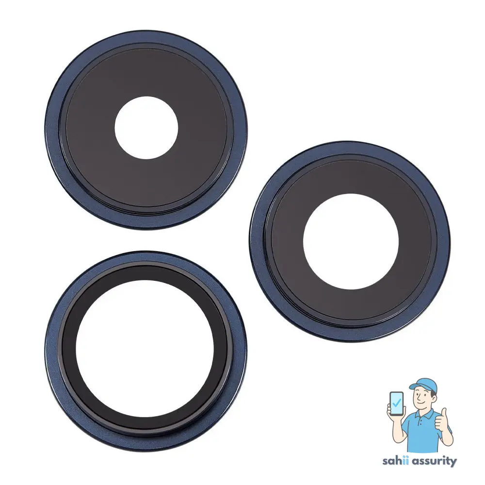 Camera Lens Glass with Frame for Apple iPhone 15 Pro Blue